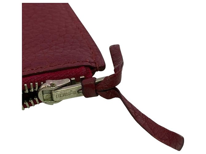Hermès Dogon GM Bi-Fold Klapp-Wallet Rot - Ansicht 12