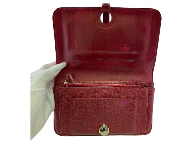 Hermès Dogon GM Bi-Fold Klapp-Wallet Rot - Ansicht 5