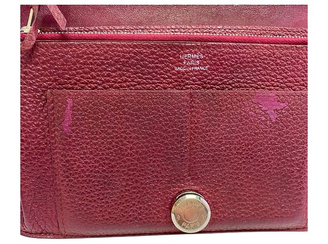 Hermès Dogon GM Bi-Fold Klapp-Wallet Rot - Ansicht 6