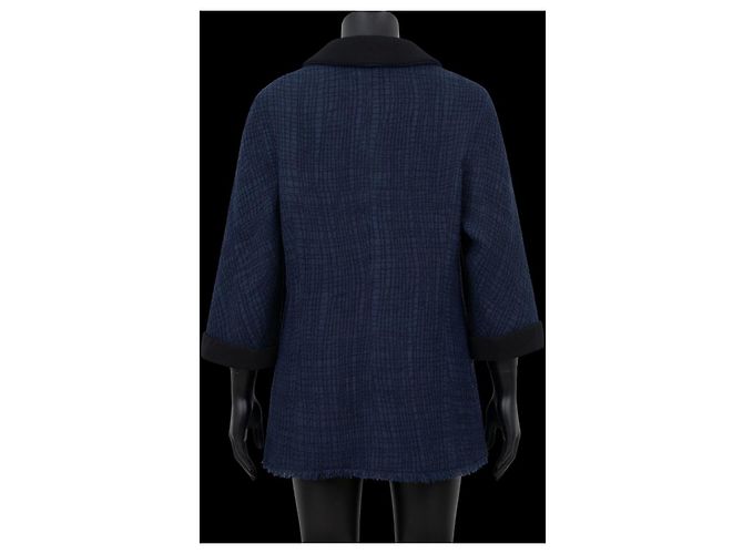 Unglaubliche Chanel Wolljacke von der Laufsteg Blau - Ansicht 3