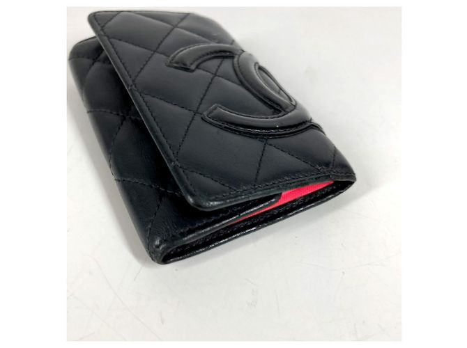 Chanel Cambon Line CC Coco Mark Leather Keycase Black - view 9