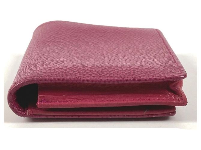 Estuche para tarjetas de visita de piel de ternera granulada morada Chanel Púrpura - vista 5