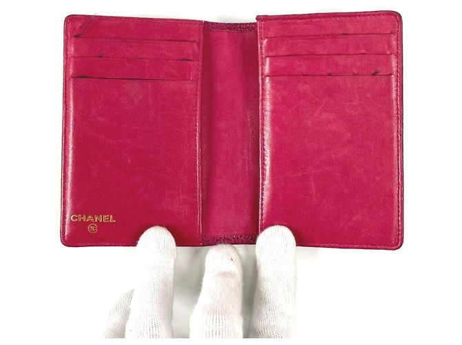 Estuche para tarjetas de visita de piel de ternera granulada morada Chanel Púrpura - vista 6
