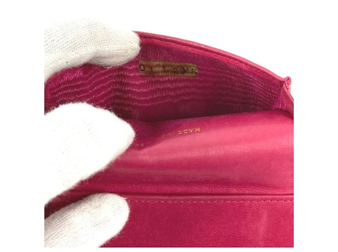 Estuche para tarjetas de visita de piel de ternera granulada morada Chanel Púrpura - vista 7