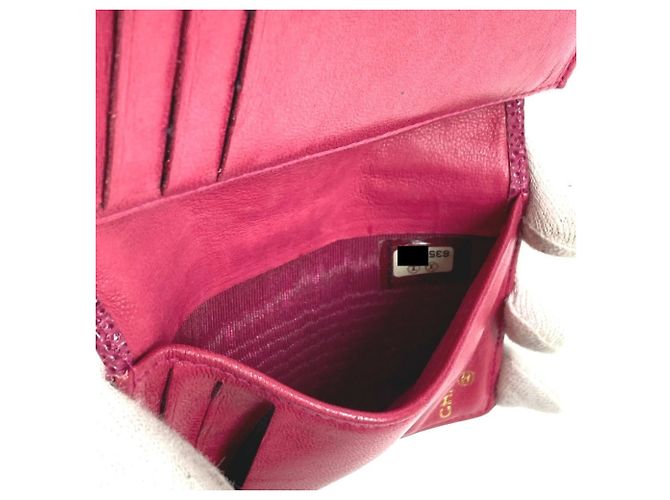 Estuche para tarjetas de visita de piel de ternera granulada morada Chanel Púrpura - vista 8