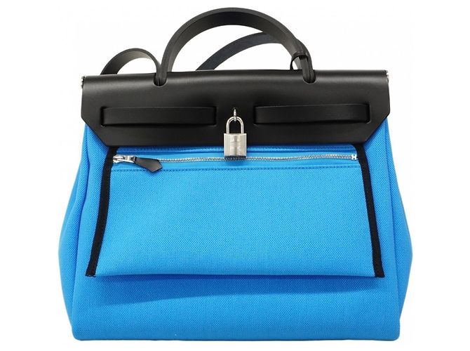 Hermès Herbag Zip PM Handtasche Schwarz - Ansicht 9