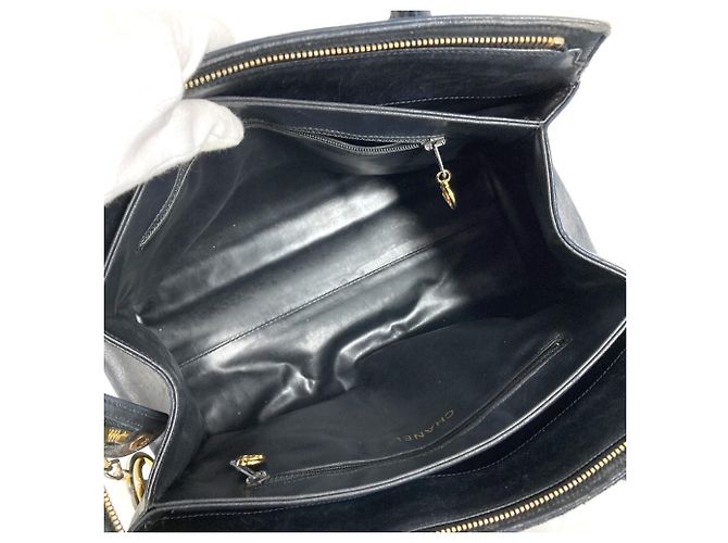 Borsa tote logo V-stitch vintage Chanel Nero - vista 15