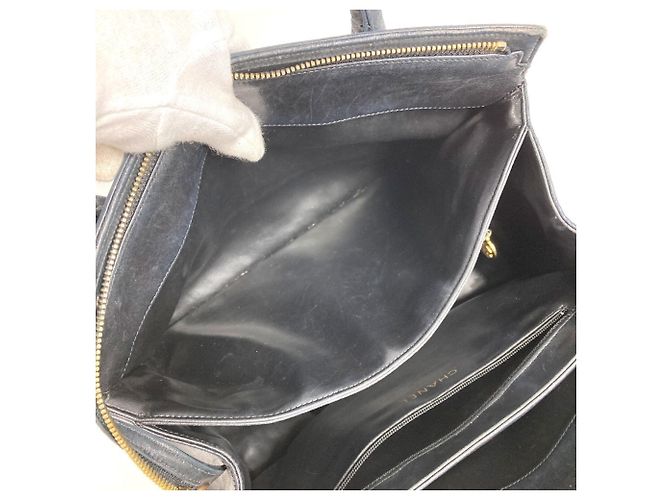 Borsa tote logo V-stitch vintage Chanel Nero - vista 18