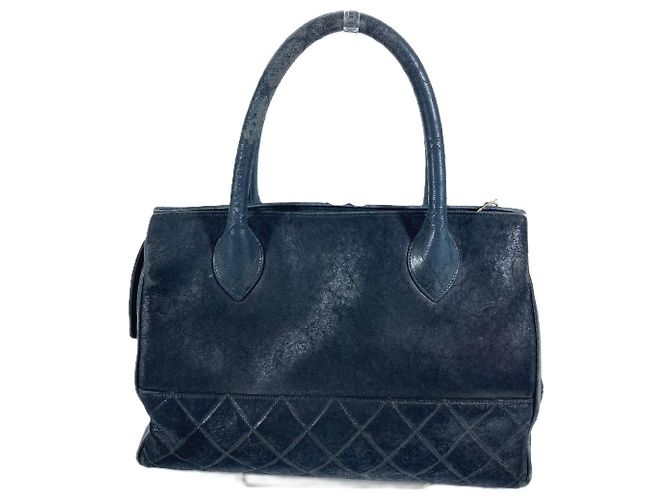 Borsa tote logo V-stitch vintage Chanel Nero - vista 2