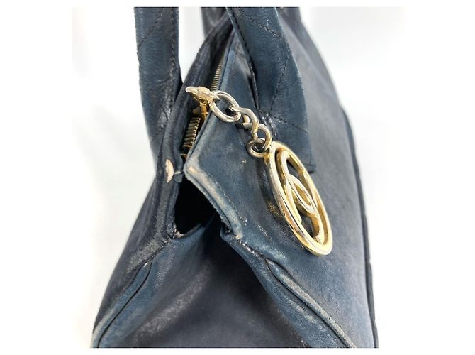 Borsa tote logo V-stitch vintage Chanel Nero - vista 5