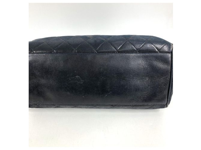 Borsa tote logo V-stitch vintage Chanel Nero - vista 9