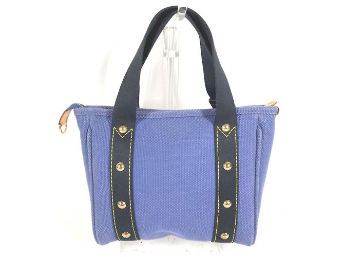 Borsa Tote Louis Vuitton Antigua Cabas PM Blu - vista 3