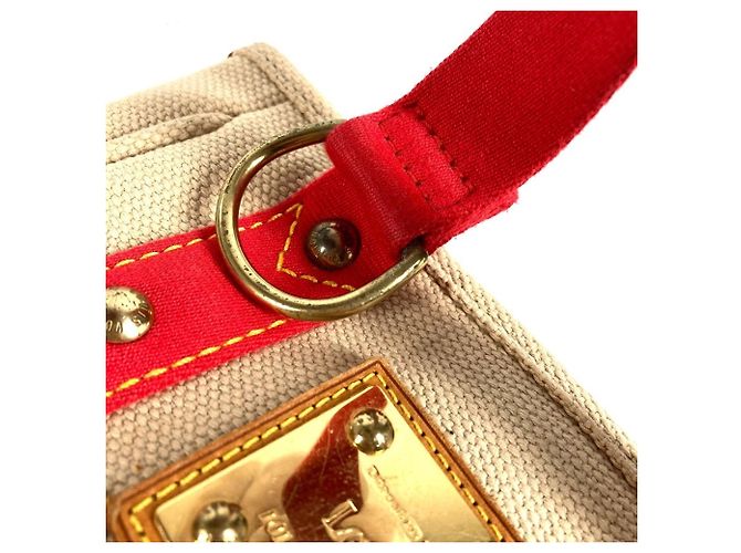 Borsa Tote Louis Vuitton Antigua Cabas PM Rosso Beige - vista 12