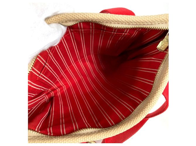 Borsa Tote Louis Vuitton Antigua Cabas PM Rosso Beige - vista 14