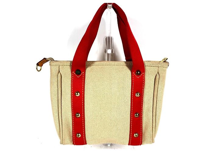 Borsa Tote Louis Vuitton Antigua Cabas PM Rosso Beige - vista 2