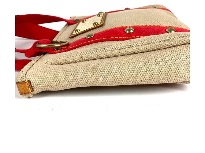 Borsa Tote Louis Vuitton Antigua Cabas PM Rosso Beige - vista 3