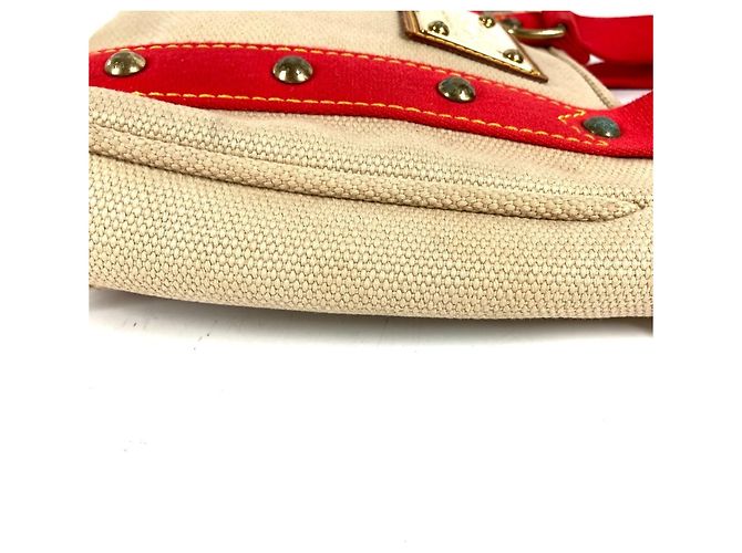 Borsa Tote Louis Vuitton Antigua Cabas PM Rosso Beige - vista 4