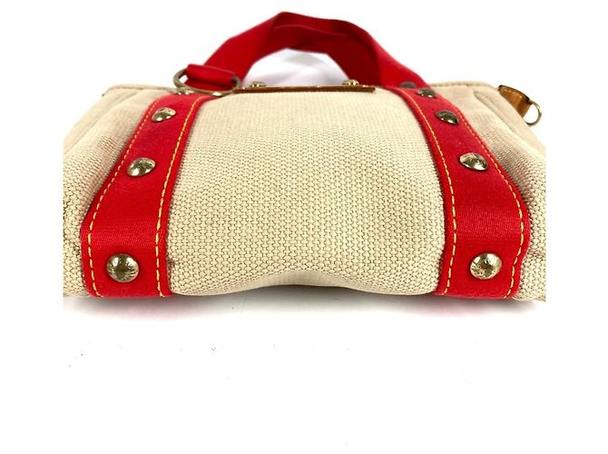 Borsa Tote Louis Vuitton Antigua Cabas PM Rosso Beige - vista 5
