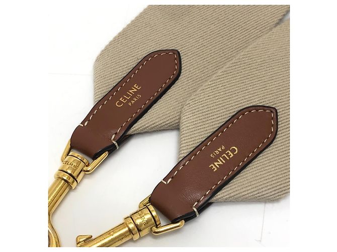 Céline Cinghia corta in jacquard con logo Celine Beige - vista 2