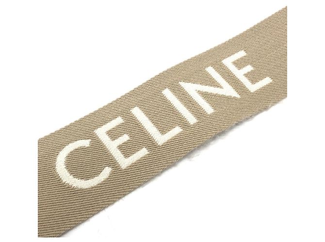 Céline Cinghia corta in jacquard con logo Celine Beige - vista 3