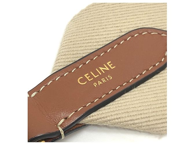 Céline Cinghia corta in jacquard con logo Celine Beige - vista 6