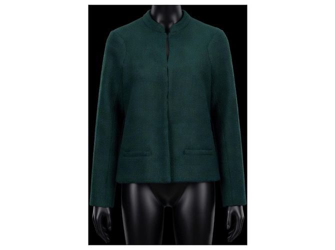 Increíble chaqueta verde de lana Chanel de pasarela - vista 2
