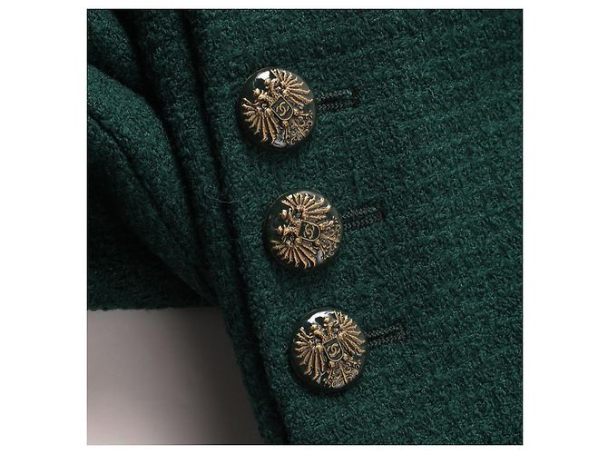 Increíble chaqueta verde de lana Chanel de pasarela - vista 4