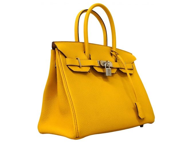 Borsa Hermès Birkin 30 in pelle Togo Giallo - vista 2