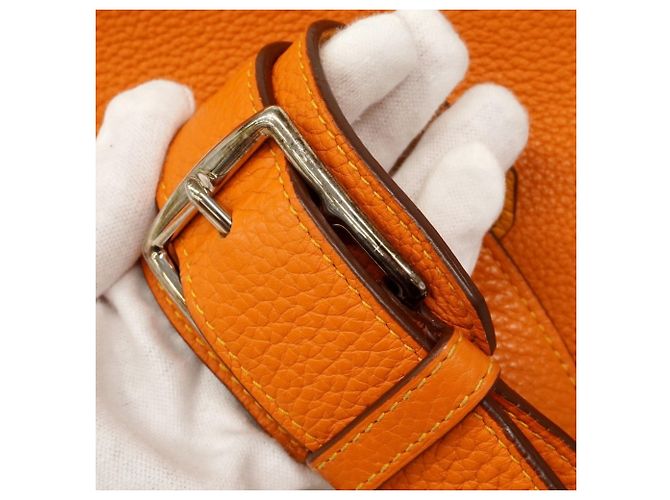 Hermès Hermes Jypsiere 34 Verso Schultertasche Orange Senf - Ansicht 12