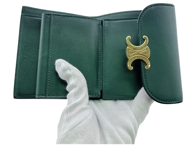 Céline Billetera Compacta Celine en Verde - vista 8