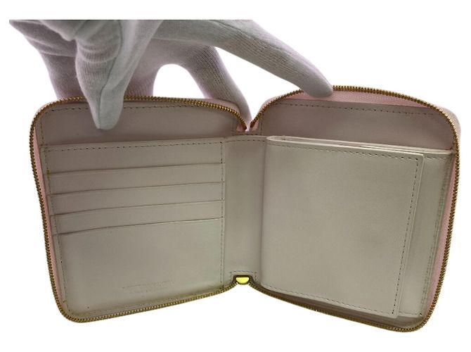 Cartera larga de cuero rosa Bottega Veneta - vista 5