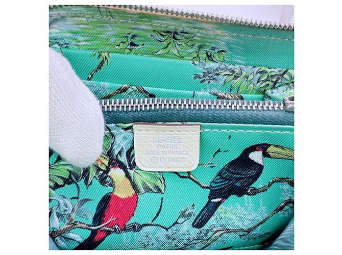Monedero de cuero blanco Hermès - vista 12