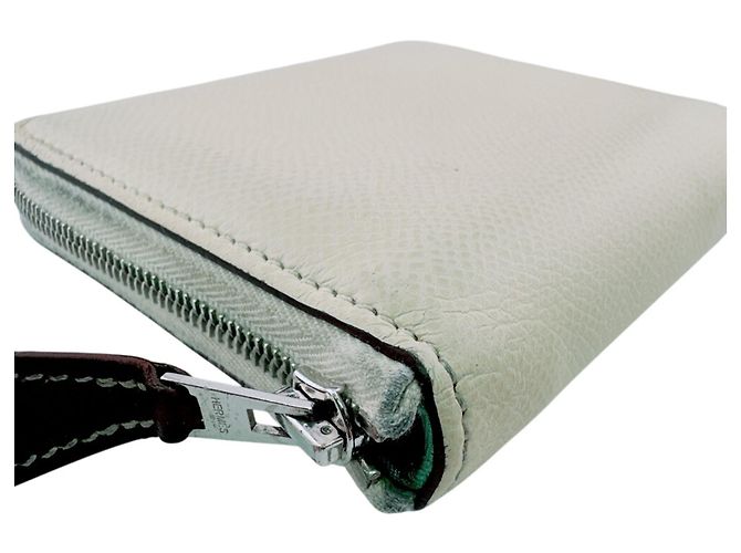 Monedero de cuero blanco Hermès - vista 6