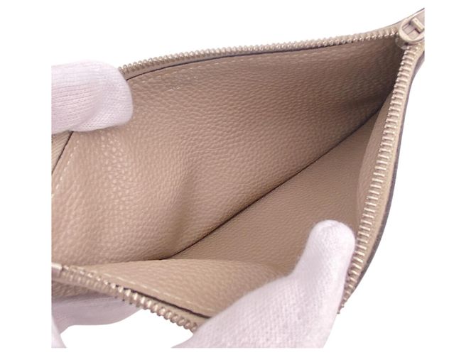Portafoglio Lungo Dogon GM di Hermès in pelle Togo beige e blu - vista 10