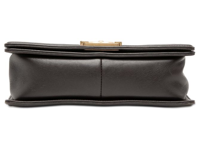 Chanel Boy Flap aus braunem, gestepptem Lammleder, mittelgroß Dunkelbraun - Ansicht 3