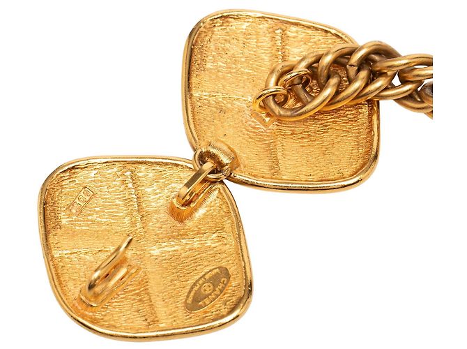 Kette mit Charm aus goldplattiertem Steppdesign von Chanel Golden - Ansicht 2