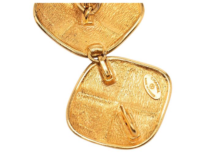 Kette mit Charm aus goldplattiertem Steppdesign von Chanel Golden - Ansicht 4