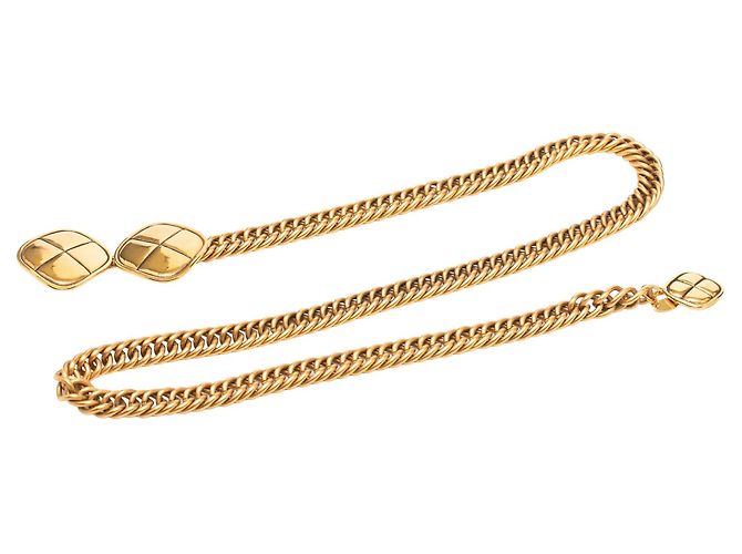 Kette mit Charm aus goldplattiertem Steppdesign von Chanel Golden - Ansicht 5