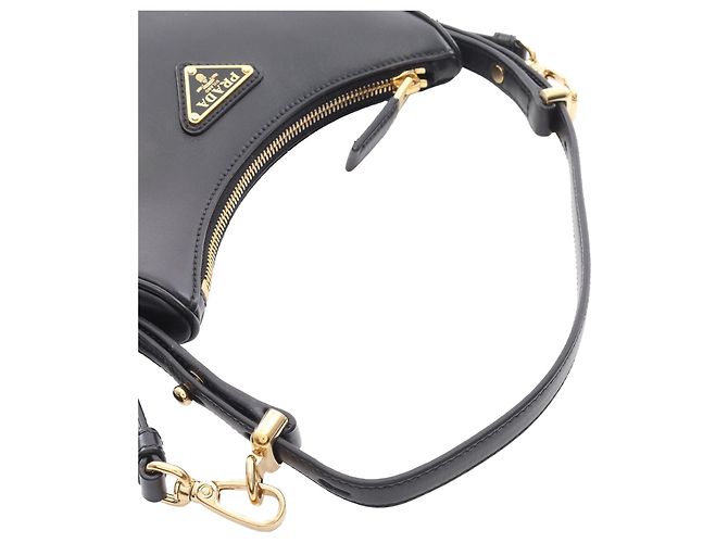 Prada Schwarze Mini Soft Kalbsleder Arque Tasche - Ansicht 8