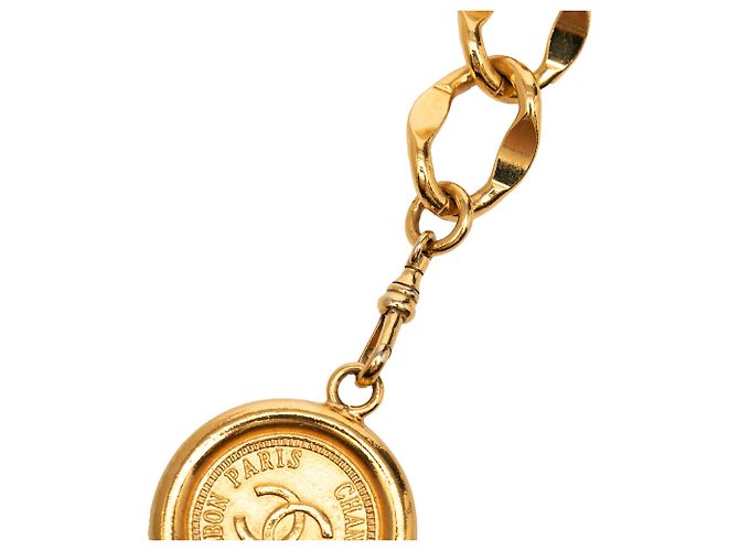 Chanel Gold CC vergoldeter Medaillon-Kettengürtel Golden - Ansicht 5