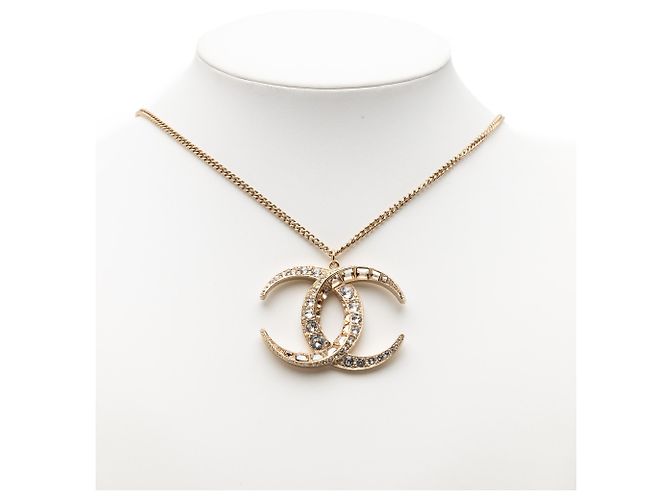Collar Péndulo Luna en Strass Baño de Oro CC Oro de Chanel Dorado - vista 6