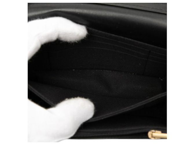 Wallet On Chain Portafoglio Bijoux Chanel Mini CC Nero in Pelle di Agnello Trapuntata con Catena - vista 4