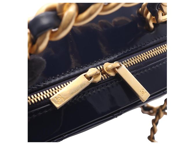 Vanity Chanel Blau CC gesteppter Lack-Kosmetikkoffer Marineblau - Ansicht 6