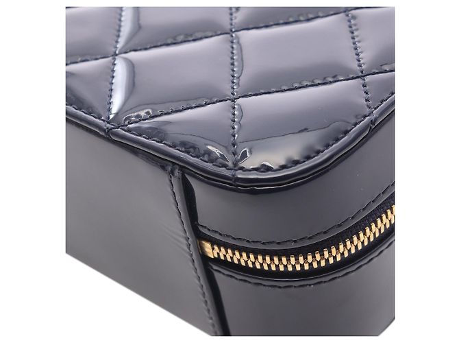 Vanity Chanel Blau CC gesteppter Lack-Kosmetikkoffer Marineblau - Ansicht 7