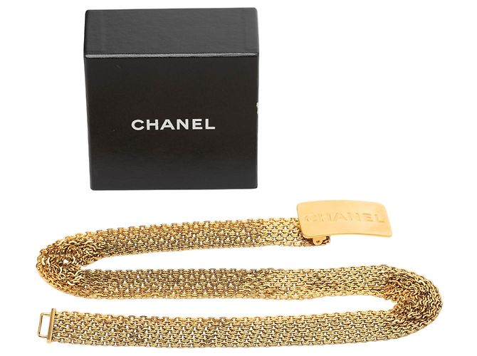 Chanel Gold Plated Multi Chain Logo Gürtel Golden - Ansicht 6