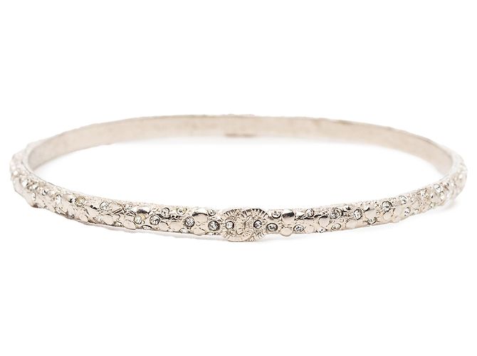 Bracciale in strass placcato argento CC di Chanel - vista 3