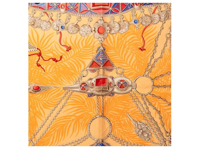 Sciarpa Hermès Carré 90 Terre Preziose Multicolore Arancione - vista 2