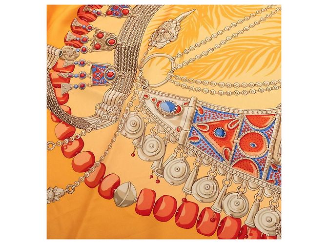 Sciarpa Hermès Carré 90 Terre Preziose Multicolore Arancione - vista 5