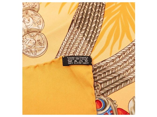 Sciarpa Hermès Carré 90 Terre Preziose Multicolore Arancione - vista 7