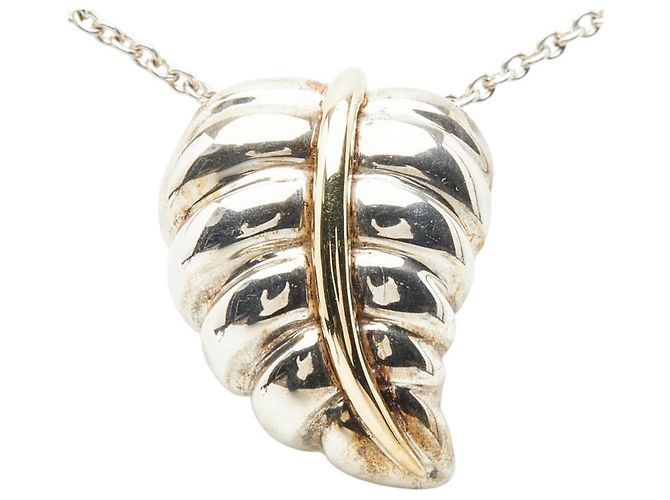 Kette mit Anhänger im Blattmotiv von Tiffany & Co. Silber Golden - Ansicht 3